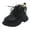 Black, variant on Huowey Kids Boys Girls PU Lace Shoes Fashion Mesh Lace Boots Non- Breathable Boots Trendy Footwear, Little Child