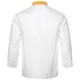thumbnail image 2 of Aiihoo Adults Men Chef Jacket Stand Collar Long Sleeve Chef Shirt Restaurant Kitchen Jacket Coat Yellow 3XL, 2 of 7