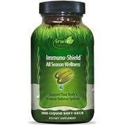 Irwin Naturals Immuno-Shield All Season Wellness  60 Liquid Soft-Gels  Echinacea + Zinc + Elderberry Defense