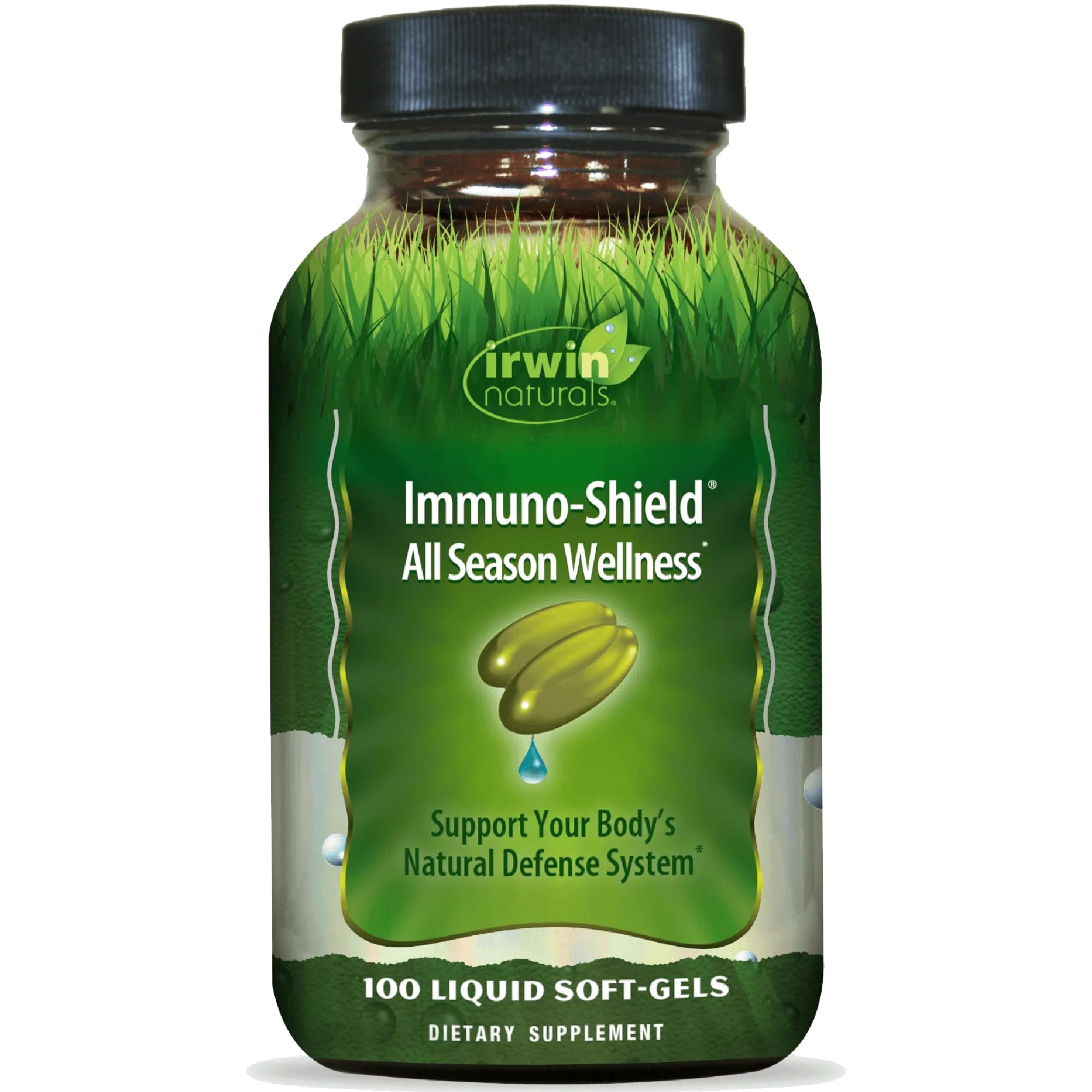 Irwin Naturals Immuno-Shield All Season Wellness – 60 Liquid Soft-Gels – Echinacea + Zinc + Elderberry Defense