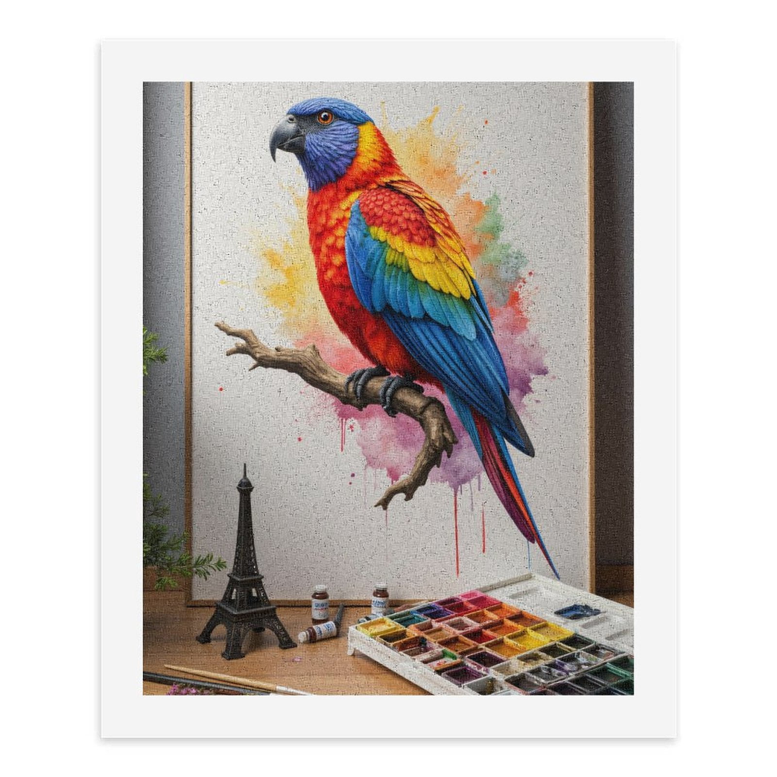 Paint By Numbers Kit for Adults Beginner - Colorful Parrot Watercolor Painting Art DIY Canvas Painting Kits for Adults, Frameless Paint By Number for Adults for Home Wall Decor 16x20 Inch