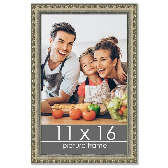 11x16 Silver Wood Picture Frame - UV Acrylic, Foam Board Backing, Hanging Hardware