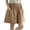 #027-Khaki, variant on AUNVITO Women's Summer Cargo Shorts Relaxed Fit Straight Leg with Pockets Casual Comfortable Cotton Blend