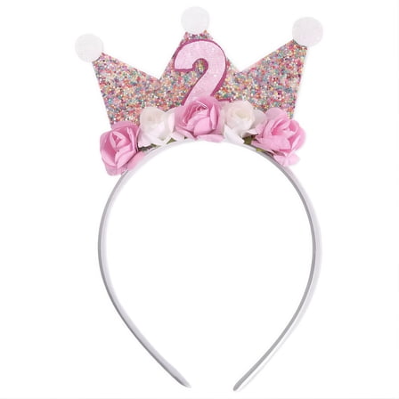 DESIGNICE Wedding Party Crown - 2T Baby Rainbow Glitter Birthday Crown