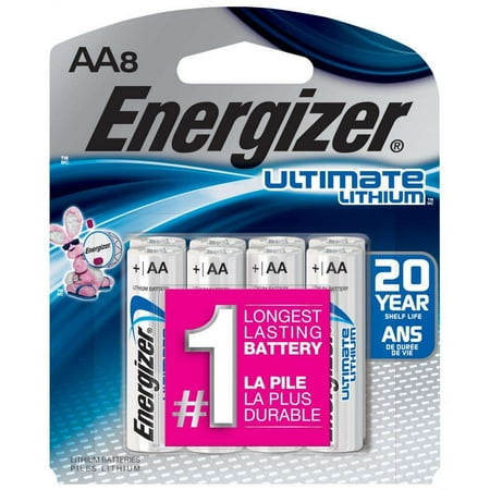 Energizer Ultimate Lithium AA Batteries, 8 Pack (Best Lithium Battery Brand)