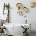 thumbnail image 4 of American Art Decor Honeycomb Floating 3-Piece Wood Wall Shelves Set, Brown - 14.9" H x 17.1" L x 4" D, 4 of 7