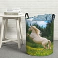 thumbnail image 6 of Fuzoiu Horse Rearing Up In The Field Print Circular Hamper,Laundry Basket with Handle,Collapsible Laundry,Dirty Clothes Storage Basket,for Bedroom Bathroom Dorm Living Room-Medium, 6 of 6