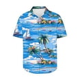 thumbnail image 5 of Sentmoon Mens Button down Blouse Plus Size Loose Turndown Collar Short Sleeve Clothes for Mens Palm Leaves Print Mens Top Fashion for Beach & Swimming Multicolor S, 5 of 5