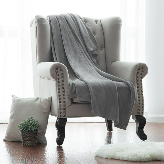 FYHALE Fleece Throw Blanket for Couch Grey - Lightweight Plush Fuzzy Cozy Soft Blankets and Throws for Sofa, 60x82 inches