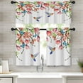 thumbnail image 1 of Flower and Bird Kitchen Curtains Spring Butterfly Window Curtains and Valances Set 36 Inch, Watercolor Pink Botanical Short Tier Curtain for Kitchen, Floral Small Kitchen Decor, 1 of 5