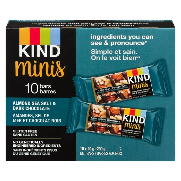 KIND Minis, Nuts Sea Salt & Dark Chocolate Snack Bars, 20g, 10 Count Box
