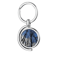 thumbnail image 1 of Cielo azul verde ciencias forestales paisajes naturaleza Rotating keychain Metal Keyring Holder, 1 of 2