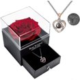 thumbnail image 1 of Collar con rosa real preservada y te amo en 100 idiomas Yashi juego de regalo código de modelo 24400, 1 of 3