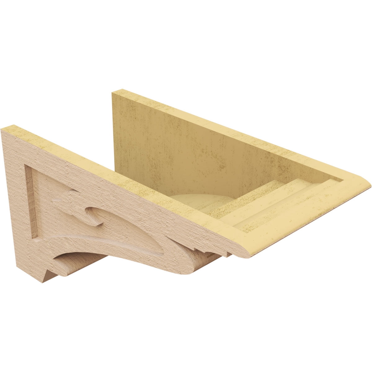 10"W x 20"D x 10"H Wide Mayflower Rough Cedar Woodgrain TimberThane Corbel, Primed Tan