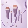 thumbnail image 4 of Purple Portable Mini Travel Makeup Brush Set, COSHINE 5pcs Easy-taken Complete Function Cosmetic Brushes Kit with Mirror and Case, 4 of 7