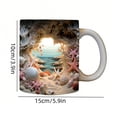 thumbnail image 2 of SIYTUAU Ceramic Coffee Mug Seashell Beach Design Ocean Coastal Theme Cup For Shell Lovers Nautical Home Decor Kitchen Drinkware 15 Oz, 2 of 6
