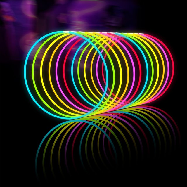 Collares Glowsticks Party Pack Glow Fever Glow de 22 pulgadas, 100 unidades