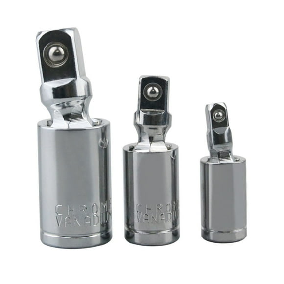 PinesC Premium Universal Joint Socket Set - 3Pcs, 14 38 12 Drive, Swivel Socket