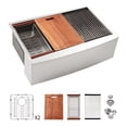 thumbnail image 2 of Farmhouse Apron Double Bowl Stainless Steel Kitchen Sink with Workstation, 2 of 4