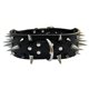 thumbnail image 1 of Collares para perros de cuero genuino de lujo de 2 "de ancho con tachuelas para perros medianos y grandes, cuello negro XL de 21-24", 1 of 2