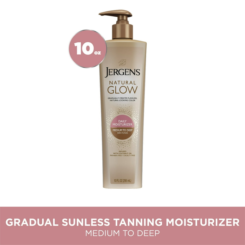 Jergens Natural Glow Sunless Tanning Lotion, Medium to Deep Skin Tone