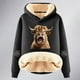 thumbnail image 4 of WILLBEST Sudadera de Mujer Ladies' Cattle Winter Thick Warm Warm Solid Color Color Lamb Hoodie Coat Mediana, 4 of 4