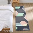 thumbnail image 3 of Yayeee Runner Rug for Bedroom 2'x6' Machine Washable Hallway Non Slip Mat, Black Cubes, 3 of 8