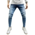 thumbnail image 1 of fvwitlyh Blue Jeans Men Men's Pocket Relaxed Fit Stretch Jean, 1 of 4