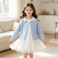 thumbnail image 6 of WQNVRNR Girls Button Cardigan- Fashion Cute Lightweight Fall Long Sleeve Casual Tops Blue Size 2, 6 of 9
