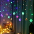 thumbnail image 3 of DONGPAI Snowflakes LED Curtain String Lights, 11.5Ft 96 LED Christmas Window Curtain Light Plug in String Light for Bedroom Wedding Birthday Party Indoor Outdoor, 3 of 9