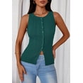 thumbnail image 3 of PRETTYGARDEN Women's Ribbed Tank Tops Summer Open Front Button Down Sleeveless Shirts Going Out Spring Fashion Vest Tops, 3 of 10
