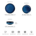 thumbnail image 3 of ALOFMO 12-Piece Blue Reactive Glaze Stoneware Dinnerware Set with Gold Rim, Service for 4, Microwave & Dishwasher Safe, Scratch-Resistant Plates and Bowls, 3 of 9