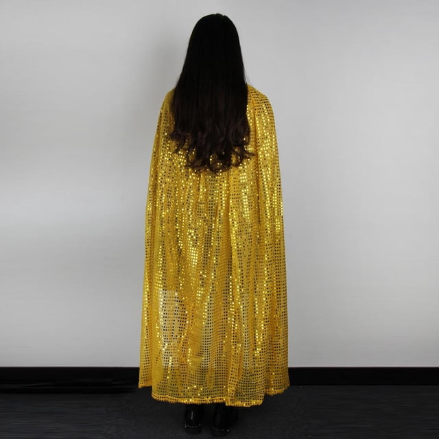 Vestuario Brujería Lentejuela para Adultos Disfraces Vestuario Tapadera de Mujeres Representación de Oro Baoblaze Capa de lentejuelas de adulto
