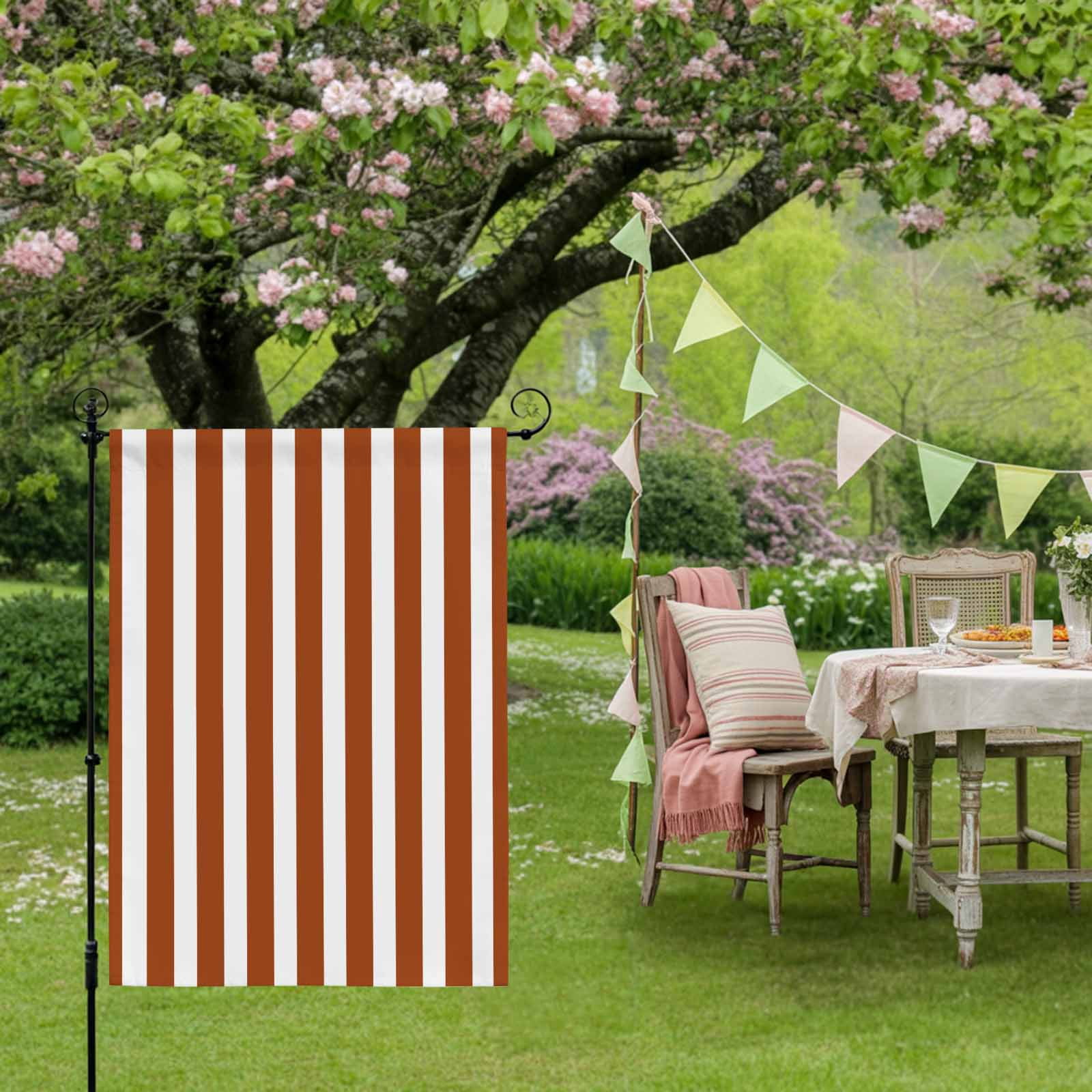 Red White Stripes House Flag 28 x 40 Inches, Simple Classic Modern Striped Line Weather Proof Outdoor Patio Flags Double Sided Small House Decoration for Yard Lawn Outside Home
