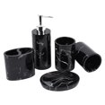 thumbnail image 2 of Suministros de Mostrador de Baño, Juego de Accesorio 5 Pieza Soporte para Cepillo de , de Loción, Construcción Negro Macarena Plato de jabón de baño, 2 of 7