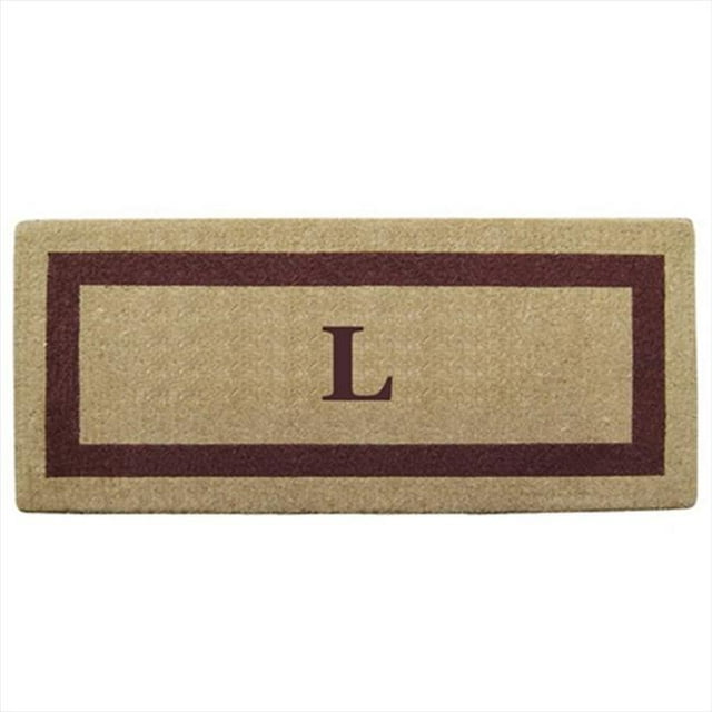 Nedia Home 02074L Monophoto - Cadre Marron 24 x 57 Po Tapis de Sol en Fibre de Coco Résistant - Monogrammé