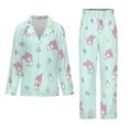 thumbnail image 3 of Kuromi And My Melody Women Pajamas Set Long Sleeve Sleepwear Button Down Nightwear Soft Pjs Set with Pockets, 3 of 7