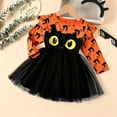 thumbnail image 6 of Weebloom Halloween Dress For Baby Girls Tutu Cat Dress Up Party Long Sleeve Stage Performance Outfit Clothes Girls' Dresses Orange 18-24 Months, 6 of 8