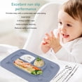 thumbnail image 4 of Divided Placemat, Reduce Mess Dishwasher Safe Slip  Baby Silicone Suction Plate Safe With 4 Toy Tethers For Toddlers, 4 of 7