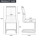 thumbnail image 5 of TesNus Dining Chairs Set of 4, Gray PU Leather High Back Upholstered Chairs with Chrome Metal Legs for Dining Room Kitchen Living Space, 5 of 8