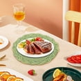 thumbnail image 4 of Fiudx Juego de Manteles Individuales Redondos de Hilo de Algodón y Ramio, Elegante Mantel de Comedor, Almohadillas Impermeables y Resistentes Al Aceite, Posavasos con Aislamiento Térmico, para Uso Do, 4 of 6