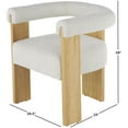 thumbnail image 3 of DecMode Polyester Curved Back Mid Century Modern Round Boucle Lounge Chair with Light Brown Wood Frame, Cream, 3 of 9