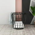 thumbnail image 4 of Cesta de almacenamiento de metal, organizador de ropa, cubo de almacenamiento de artículos diversos, carrito de almacenamiento, cesta de ropa, para Negro SM SunniMix Cesta de almacenamiento, 4 of 8