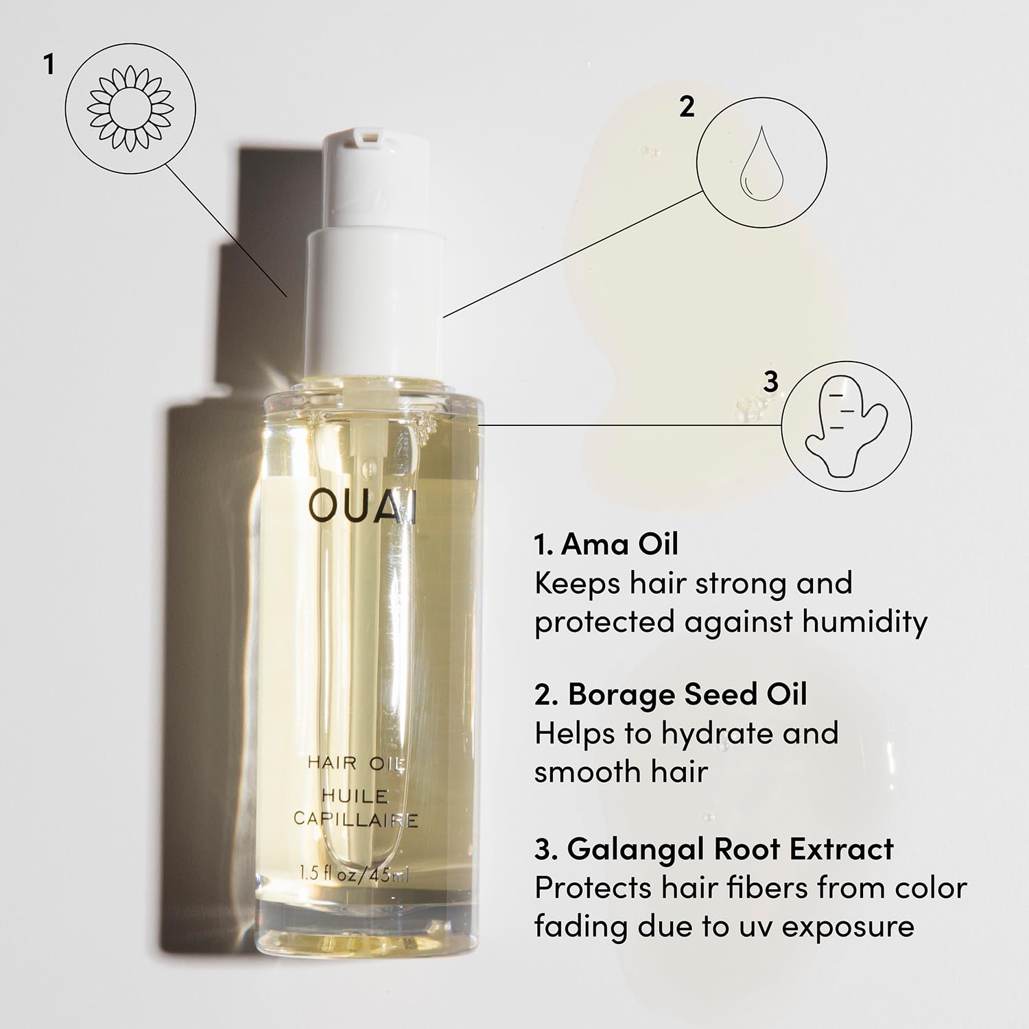 OUAI Hair Oil Travel TMA2&nbsp;Size - Hair Heat Protectant Oil for 
