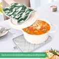 thumbnail image 3 of Yayeee Pot Holders Kitchen Heat Resistant with Pockets 7"x9.8" Cotton Oven Cooking Hot Pads, Light Green Camouflage Design, 3 of 7