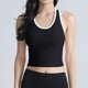 thumbnail image 4 of Tops Verde Oscuro para Mujeres Alta Elasticidad Ribbed Seamless Running Sports Top con Cojín de Pecho Integrado Daily, 4 of 7