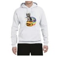 thumbnail image 2 of Wild Bobby, Funny Graphic Astronaut Cat in Space on Cheeseburger | Mens Cat Lover Hooded Sweatshirt Graphic Hoodie, White, 2XL, 2 of 3