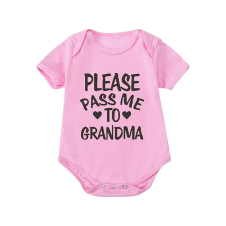 

Summer men s and women s baby alphabet print short-sleeved rompers (0-24 Months）