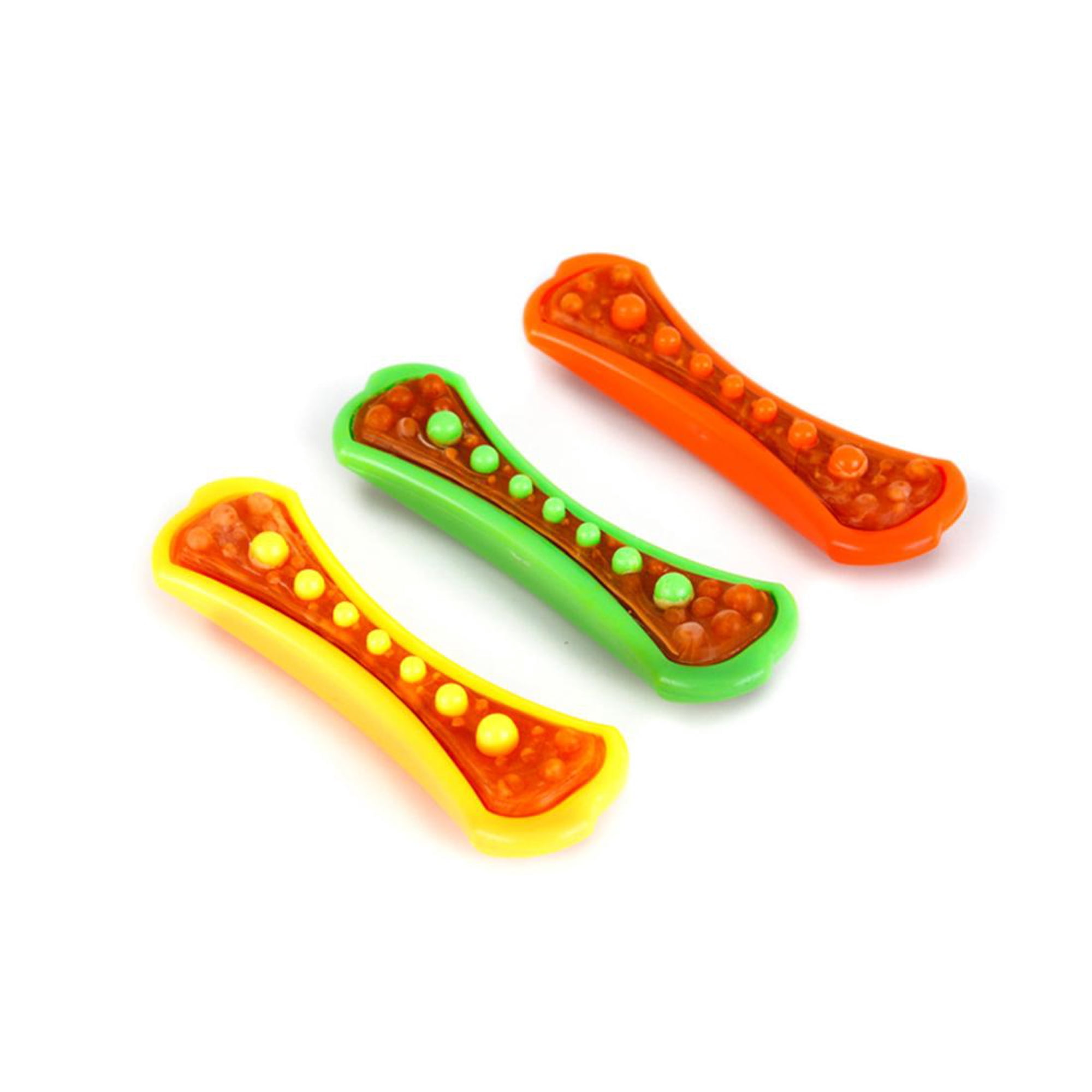 Hartz Chew 'n Clean Medium Dental Duo Dog Chew Toy and Bacon Flavored Treat in One, 3 Pack
