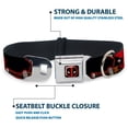 thumbnail image 4 of Marvel Comics Pet Collar, Dog Collar Metal Seatbelt Buckle, Deadpool Action Poses Splatter Logo Black Red White, 13 to 17 Inches 1.5 Inch Wide, 4 of 8